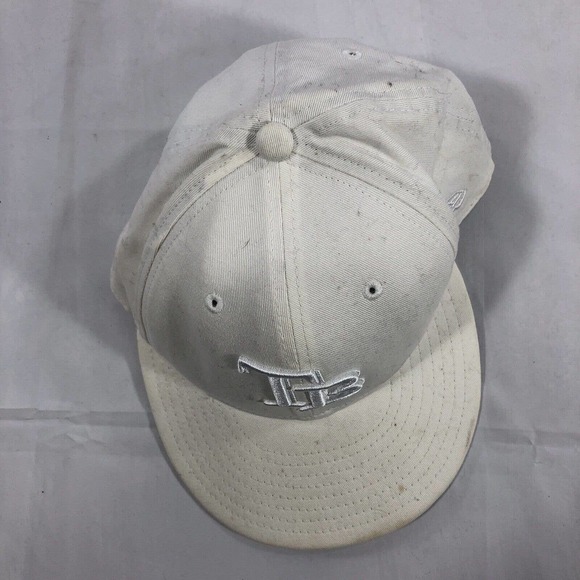 Tampa Bay Rays MLB New Era 59fifty 5950 Cap Fitted 7 1/2 Whiteout DISCOLORED Hat - Picture 6 of 12